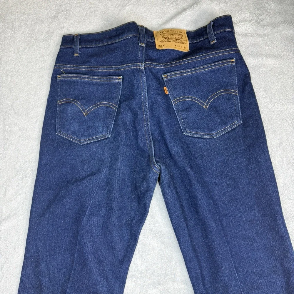 Vintage Levi's 517 Jeans Men's 38x30 Orange Tab Dark Wash Bootcut USA 4182